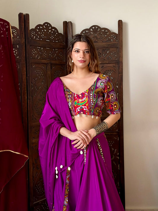 purple Navratri lehenga