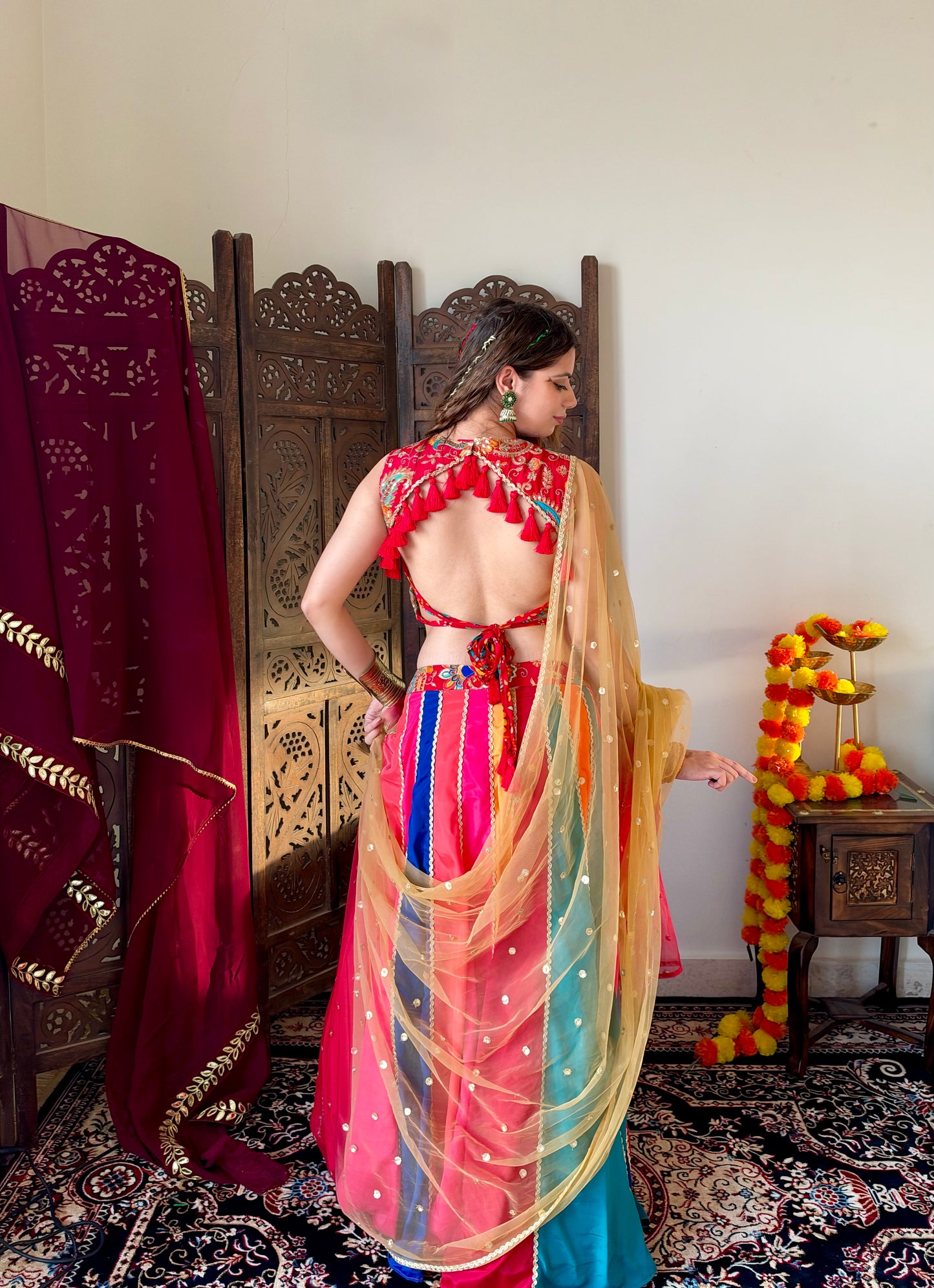 multi colour Navratri lehenga