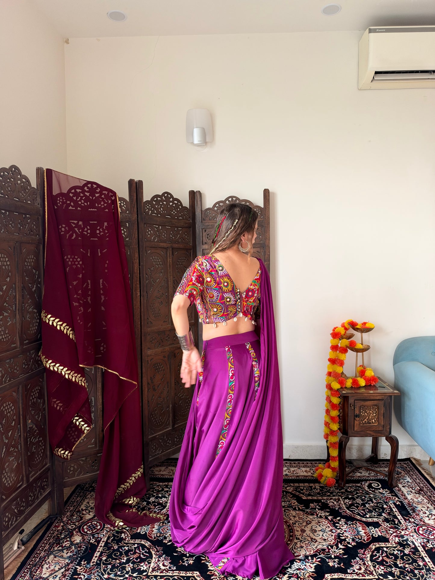 purple Navratri lehenga