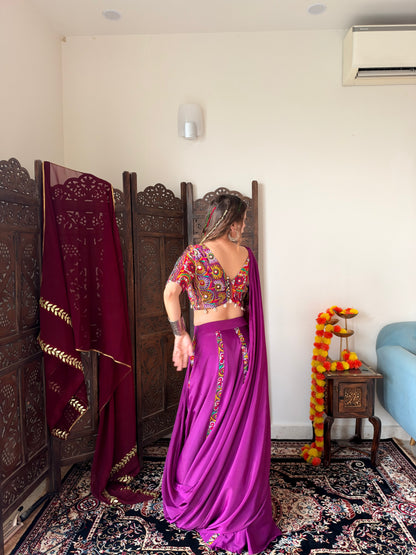 purple Navratri lehenga