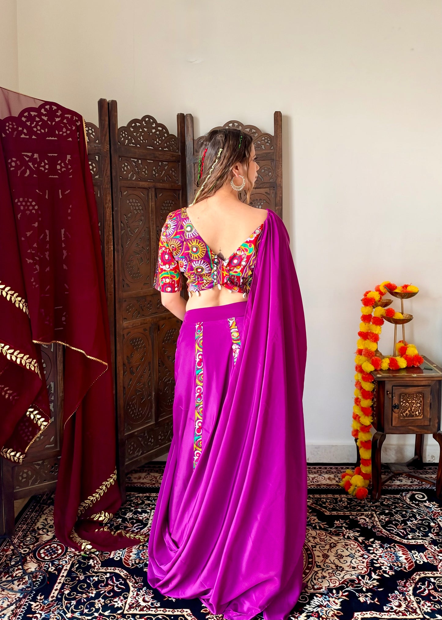purple Navratri lehenga