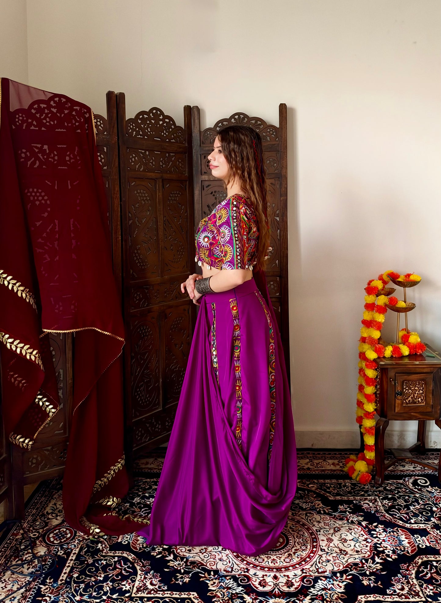 purple Navratri lehenga