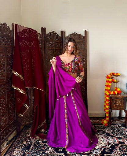 purple Navratri lehenga