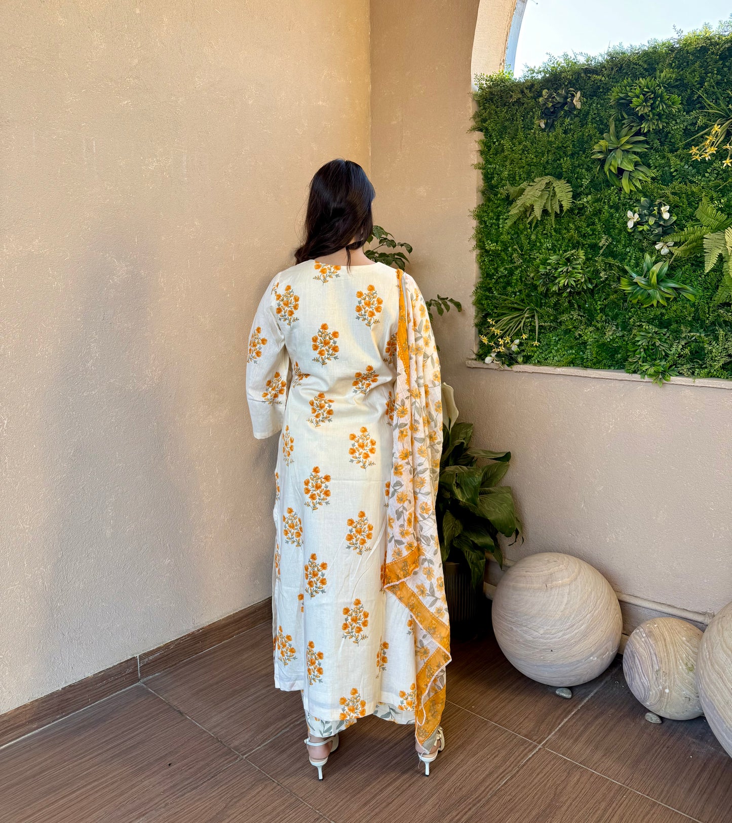 Sunlit Bloom Cotton Kurta Set