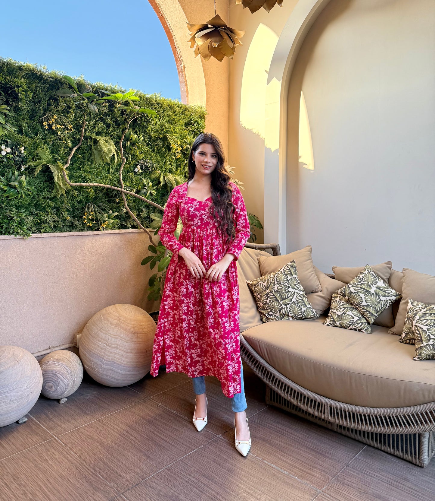Scarlet Bloom Kurta