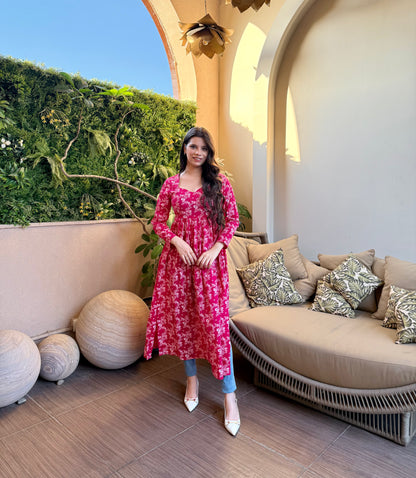 Scarlet Bloom Kurta
